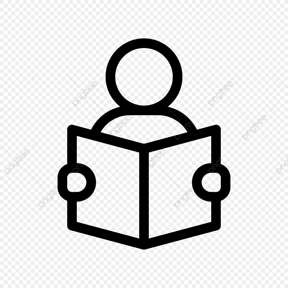 1200x1200 Black Cartoon Learning Icon Material Design, Study, Reading