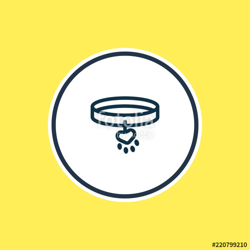 500x500 Vector Illustration Of Pet Leash Icon Line Beautiful Animal