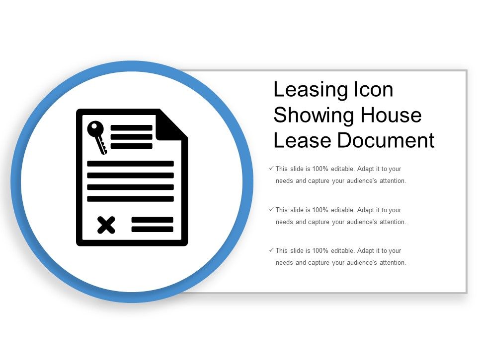 Leasing Icon Showing House Lease Document Template Presentation 960x720 Leasing Icon Showing House Lease Document Template Presentation