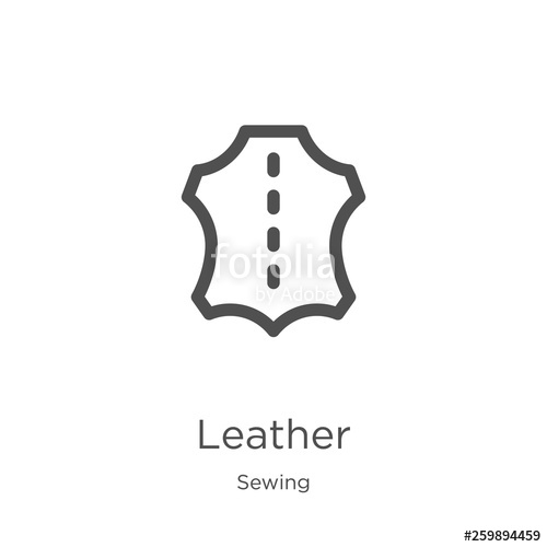 500x500 Leather Icon Vector From Sewing Collection Thin Line Leather