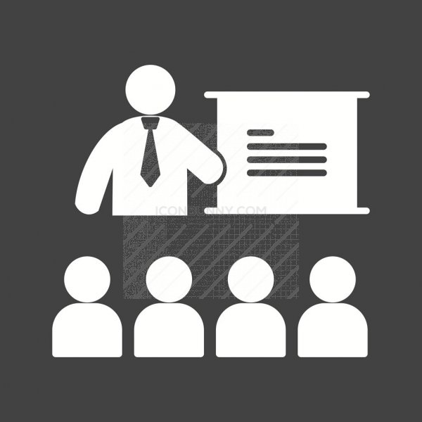 600x600 Lecture Glyph Inverted Icon