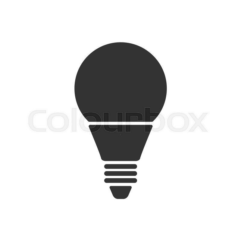 800x800 Led Bulbs Flat Black Icon Light Bulb Stock Vector Colourbox