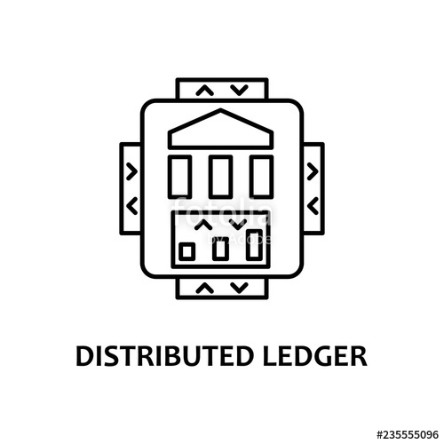 500x500 Distributed Ledger Icon With Name Element Of Crypto Currency