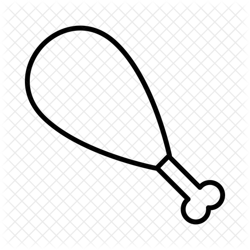 512x512 Chicken Leg Icon Of Line Style