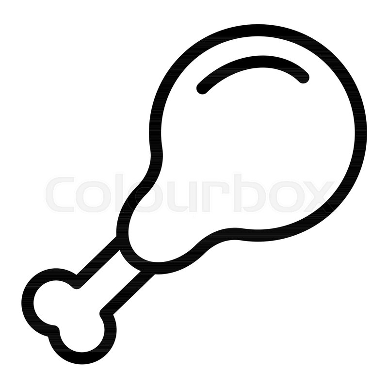 800x800 Chicken Leg Line Icon Fried Chicken Stock Vector Colourbox