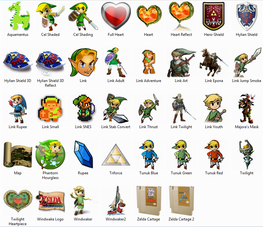844x728 Legend Of Zelda Dock Icons