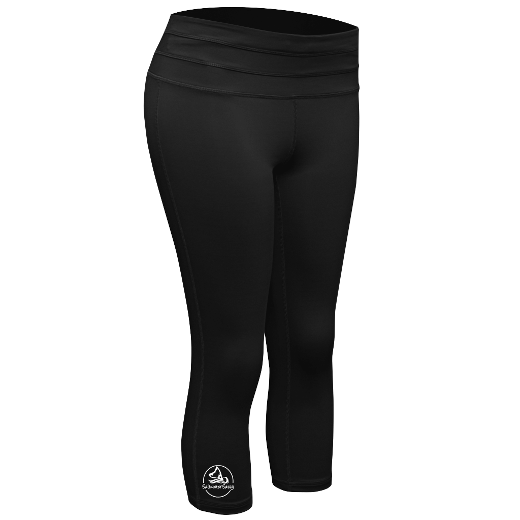 1024x1024 Capri Leggings Icon Black Women's Fishing Apparel Clothing