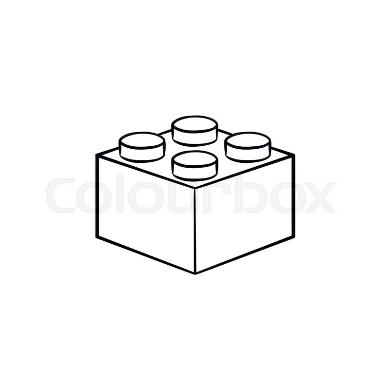 800x800 Building Lego Block Hand Drawn Outline Stock Vector Colourbox
