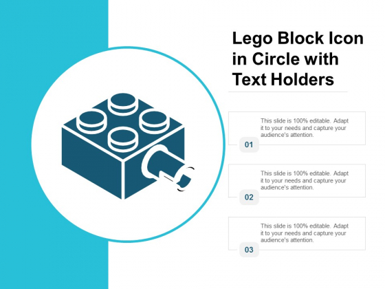 560x420 Lego Block Icon In Circle With Text Holders Ppt Powerpoint