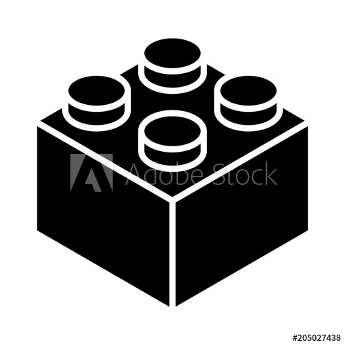 500x500 Lego Brick Block Or Piece Flat Vector Icon For Toy Apps