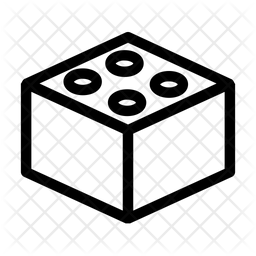 256x256 Lego Brick Icon Of Line Style