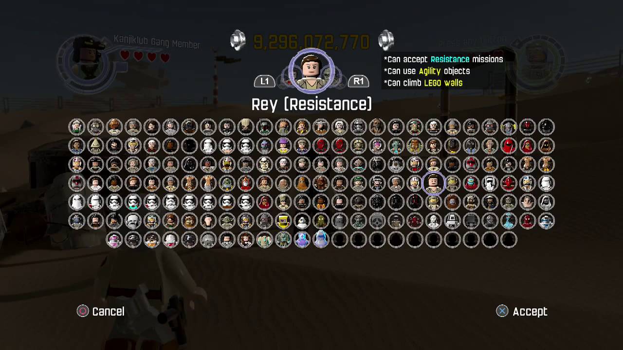 1280x720 Lego Star Wars The Force Awakens All Characters Unlocked Icons