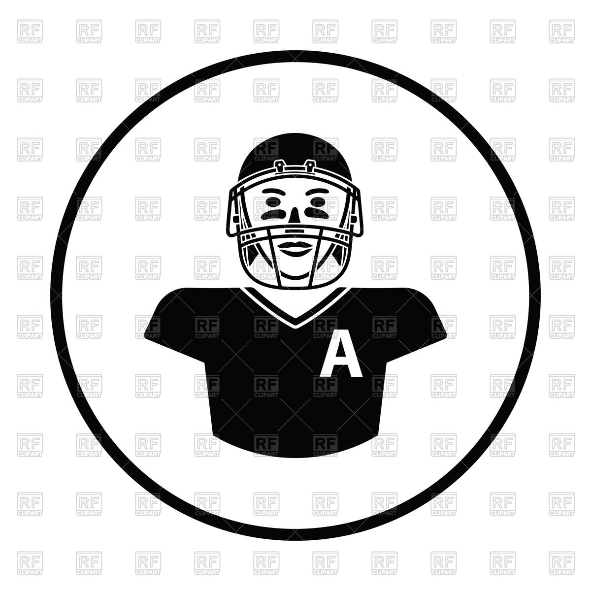 1200x1200 American Football Player In Helmet Icon Vector Image Of Sport