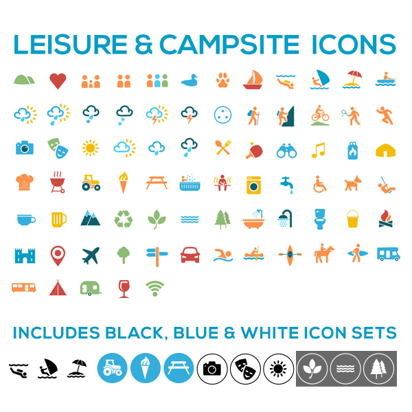 600x600 Camping, Leisure Tourism Icon Set