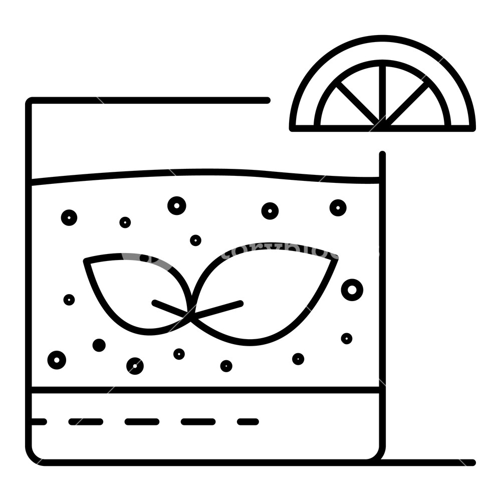 1000x1000 Glass Of Lemonade Icon Outline Glass Of Lemonade Vector Icon