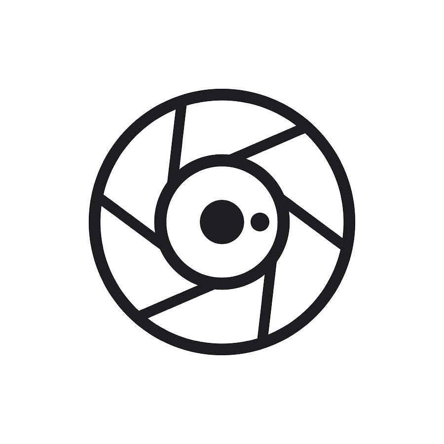 900x900 Camera Lens Icon, Simple Style Drawing