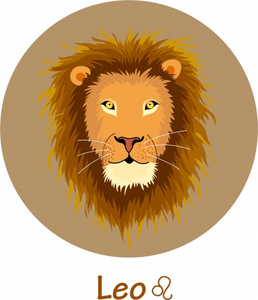 515x600 Leo Zodiac Icon Lion Face Decor Circle Layout Free Vector In Adobe