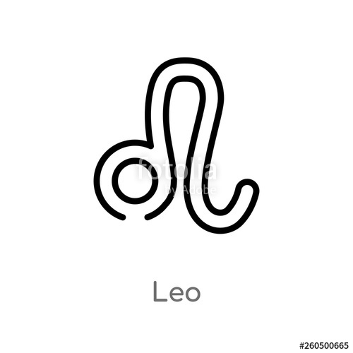 500x500 Outline Leo Vector Icon Isolated Black Simple Line Element