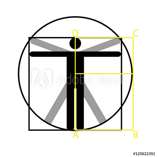 500x500 Leonardo Da Vinci Vitruvian Man Vector Icon Symbol Design