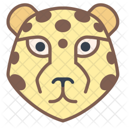 256x256 Leopard Icon Of Colored Outline Style