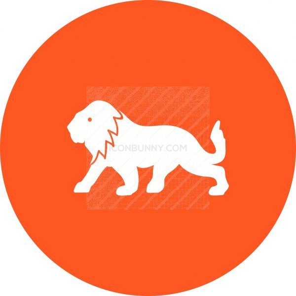 600x600 Lion Flat Round Icon