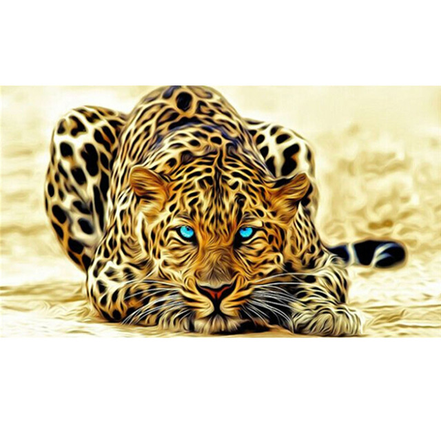 640x640 Glymg Leopard Icon Diamond Embroidery Full Square Diamond Leopard