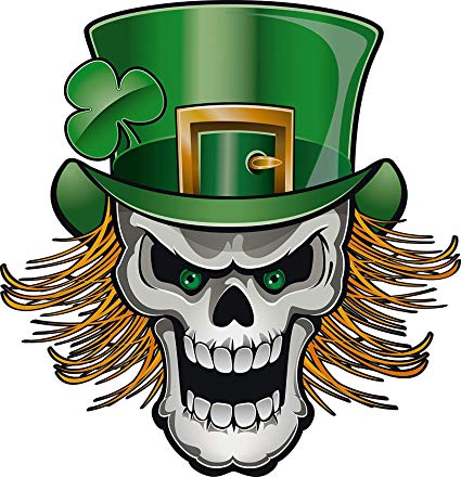425x440 Creepy St Patrick's Day Leprechaun Skull Cartoon Icon
