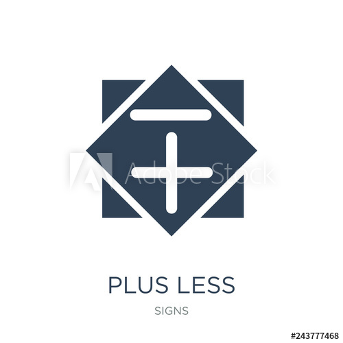 500x500 Plus Less Icon Vector On White Background, Plus Less Trendy Filled
