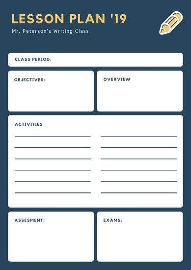 389x550 Blue Pencil Icon Lesson Plan
