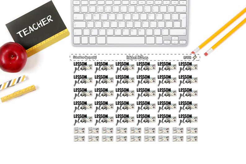 794x530 Lesson Plan Teacher Icon Typography Planner Stickers Etsy