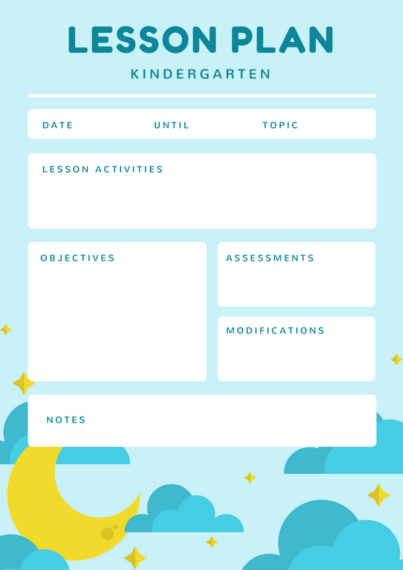 565x800 Light Blue Icon Kindergarten Lesson Plan Stock Illustration