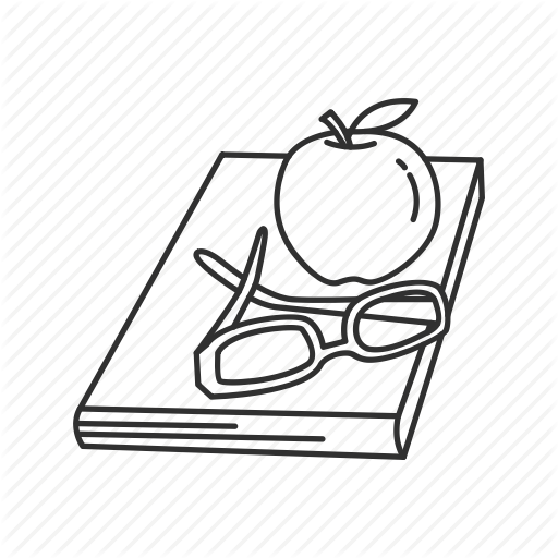 512x512 Apple On Book, Glasses On Book, Lesson Plan, Teaching Icon