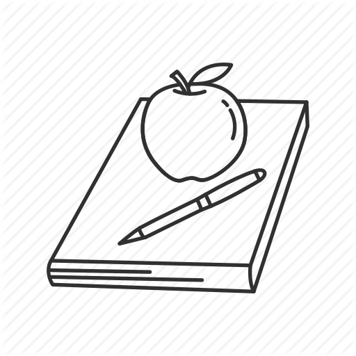 512x512 Apple On Book, Lesson, Lesson Plan, Teaching Icon