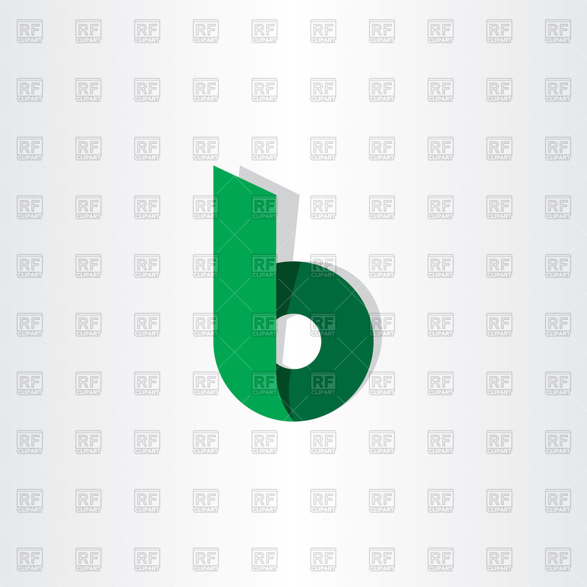 1200x1200 Green Ribbon Letter B Icon Vector Image Of Icons And Emblems