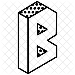 256x256 Letter B Icon Of Isometric Style