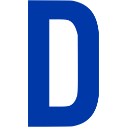 256x256 Royal Azure Blue Letter D Icon