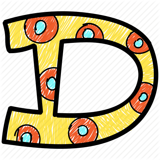 512x512 Alphabet Letter D, Capital Letter, Capital Letter D, Colored