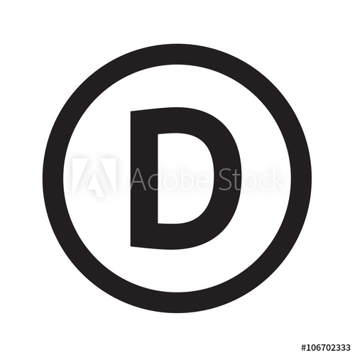 500x500 Basic Font For Letter D Icon Illustration Design