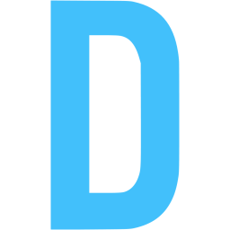 256x256 Caribbean Blue Letter D Icon