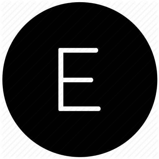 512x512 E, Key, Keyboard, Letter, Round Icon