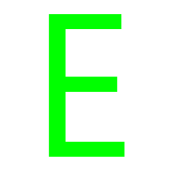 256x256 Free Lime Letter E Icon
