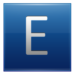 256x256 Letter E Blue Icon Multipurpose Alphabet Iconset Supratim Nayak