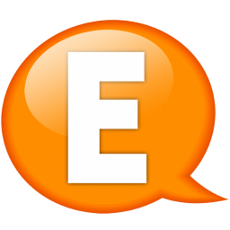 256x256 Alphabet, Letter, E Icon Free Of Speech Balloon Orange Icons