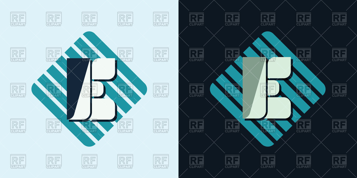 1200x600 Letter E Icon On Blue And Black Background Vector Image Of Icons