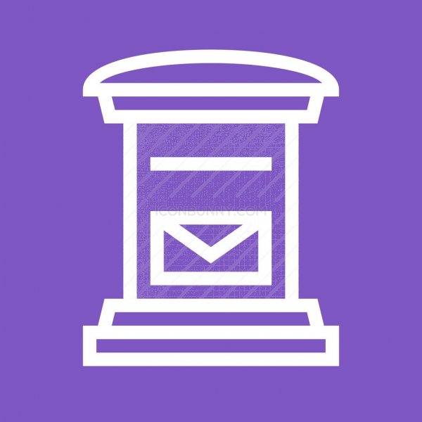 600x600 Letter Box Line Multicolor Bg Icon