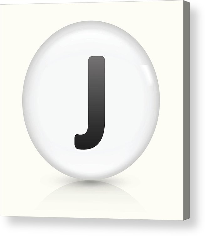 Letter J Icon On White Round Vector Button Acrylic Print 654x750 Letter J Icon On White Round Vector Button Acrylic Print