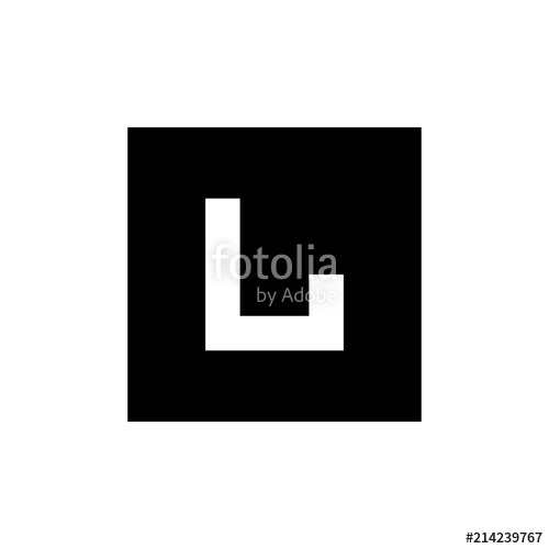 500x500 Initial Alphabet L Logo Design, Letter L Icon, Black And White