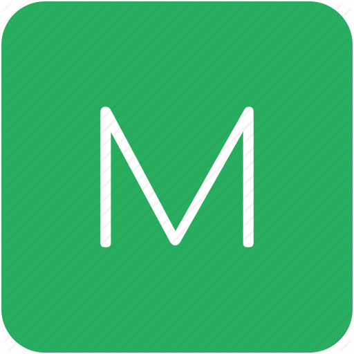 512x512 Green, Key, Keyboard, Letter, M Icon