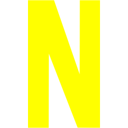 256x256 Yellow Letter N Icon