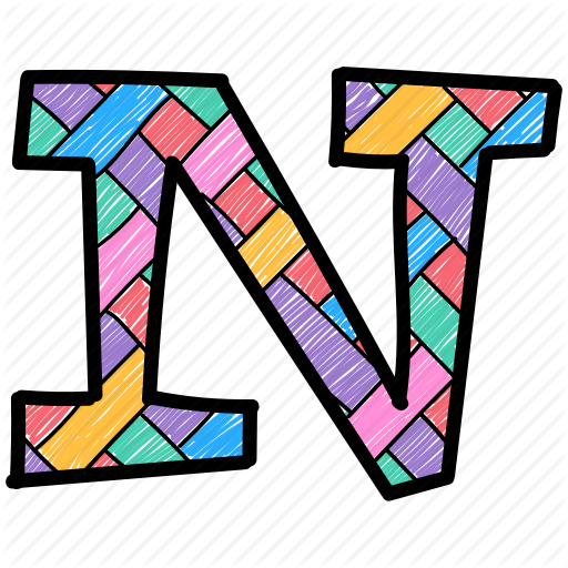 512x512 Alphabet Letter N, Capital Letter, Capital Letter N, Colored